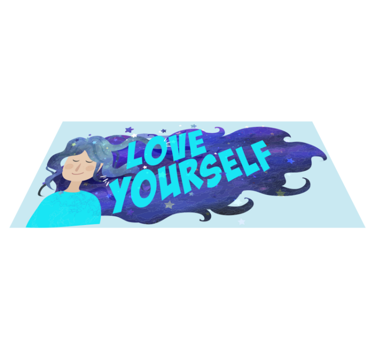 Love Yourself Illustration custom vinyl carpet - TenStickers