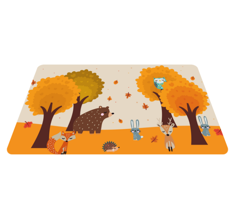 Autumnal Forest Friends kids vinyl carpet - TenStickers