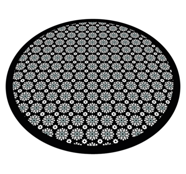 Floral vinyl carpet floral round design - TenStickers