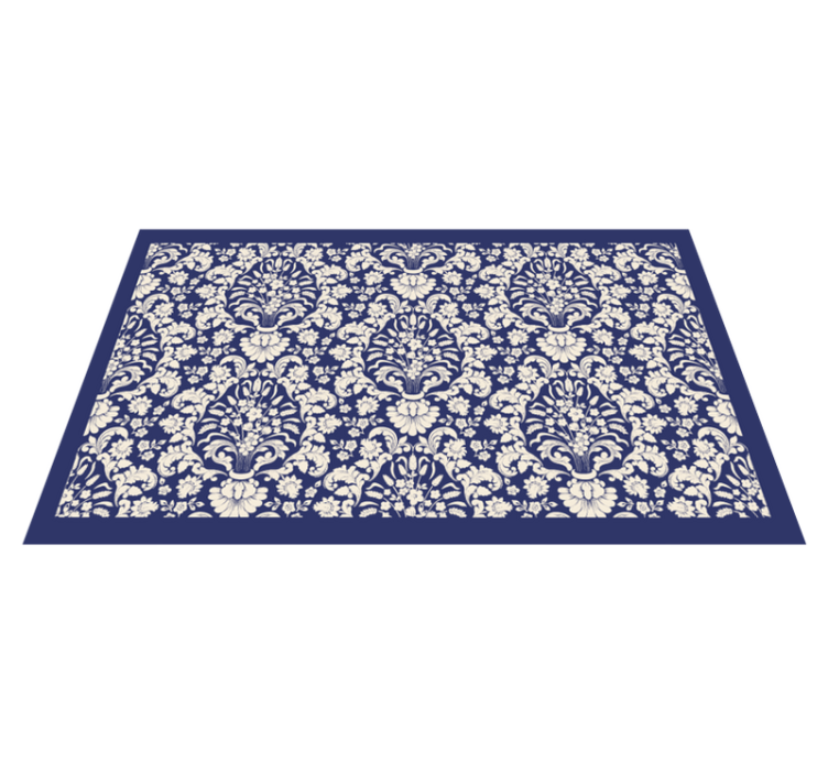 Ornate Floral Pattern minimalist vinyl carpet - TenStickers