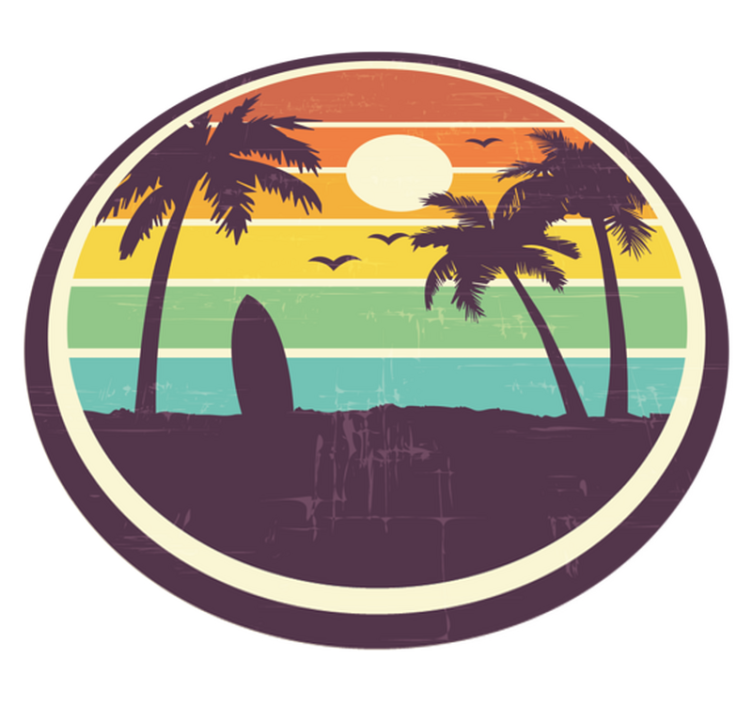 Tropical Sunset Scene nature vinyl carpet - TenStickers
