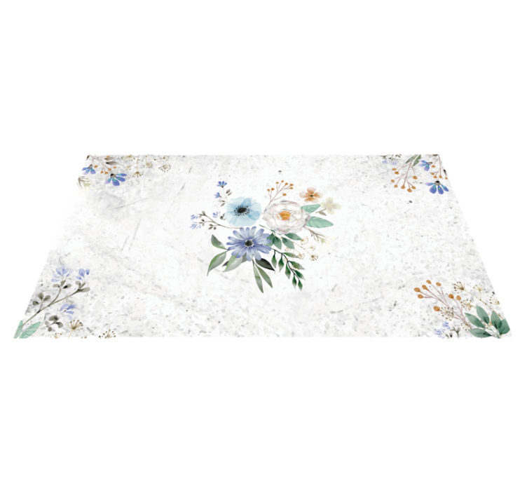 Botanical Marble Sophistication floral vinyl carpet - TenStickers