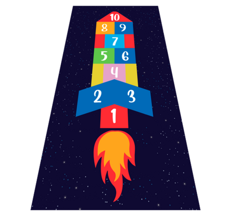 Space Hopscotch game vinyl carpet - TenStickers
