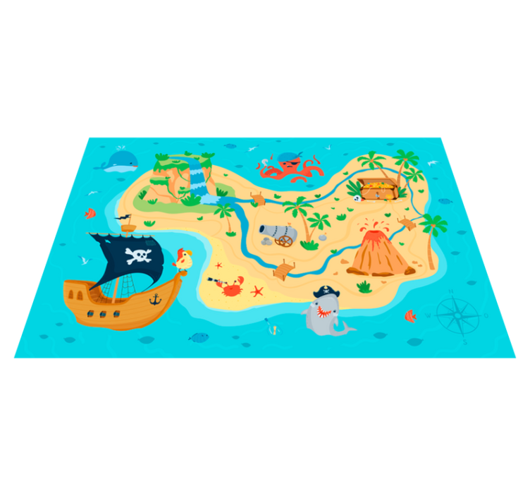 Pirate Adventure Map game vinyl carpet - TenStickers