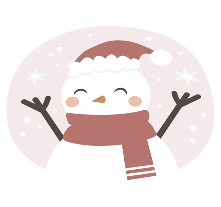 Cheerful Snowman Christmas vinyl carpet - TenStickers