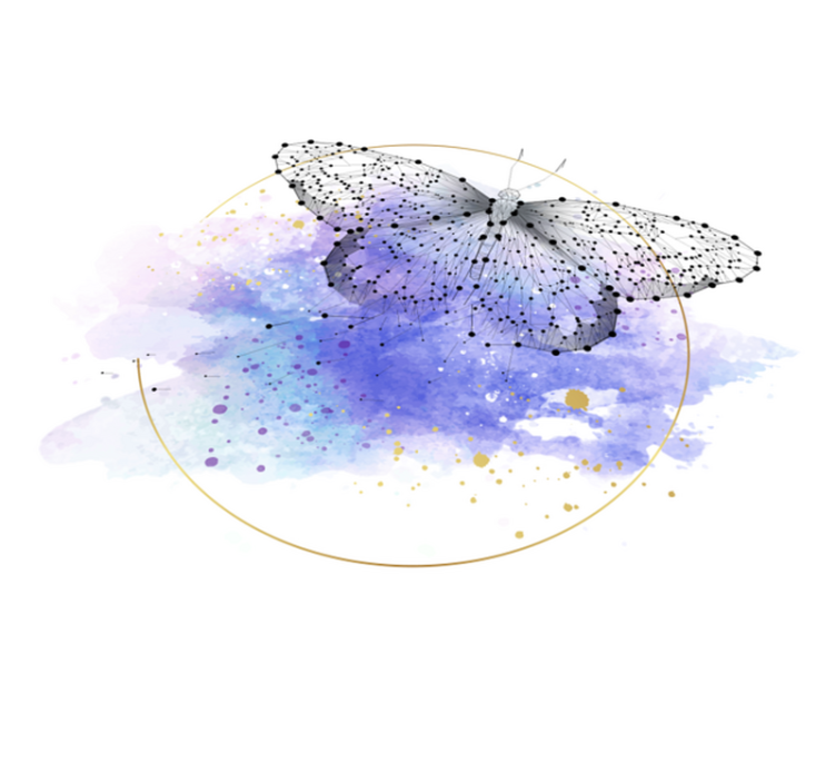 Butterfly Watercolor floral vinyl carpet - TenStickers