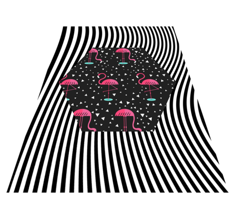 Flamingo Striped Hexagon animal vinyl carpet - TenStickers