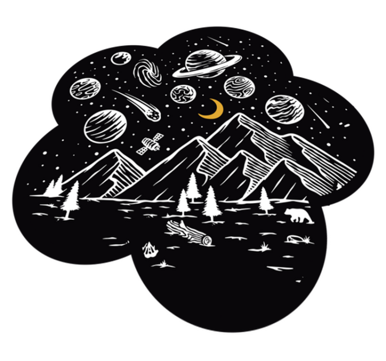 Space Adventure Scene game vinyl carpet - TenStickers