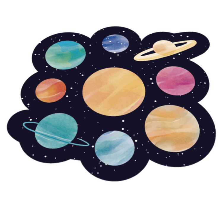 Planetary Space Theme kids vinyl carpet - TenStickers