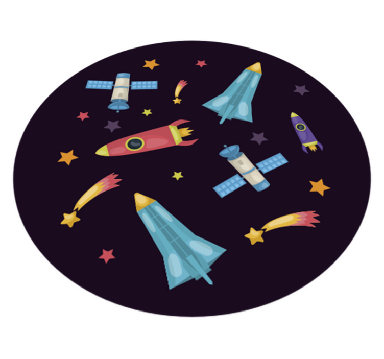 Spacecraft Exploration kids vinyl carpet - TenStickers