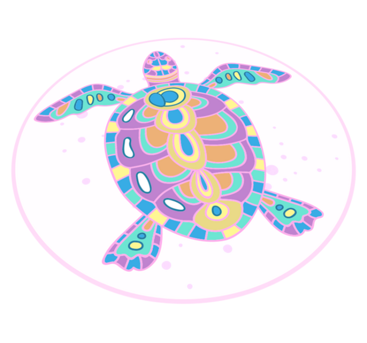 Colorful Turtle Illustration kids vinyl carpet - TenStickers