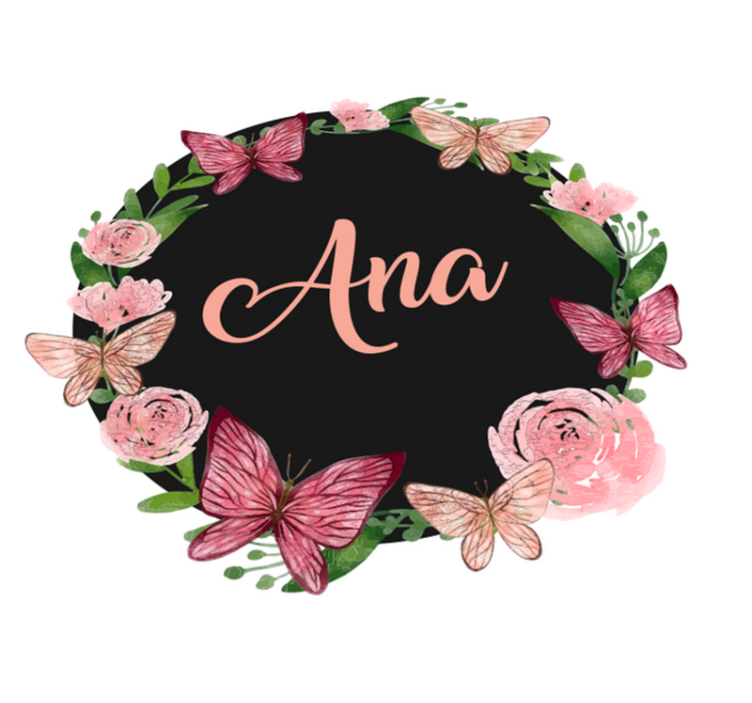 Floral Personalized Circle custom vinyl carpet - TenStickers