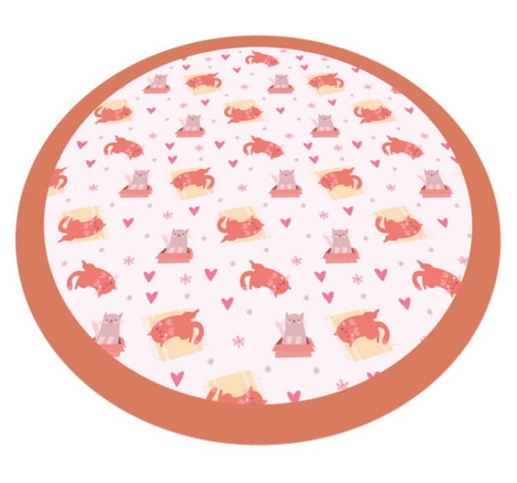 Playful Cat Motif nursery vinyl carpet - TenStickers