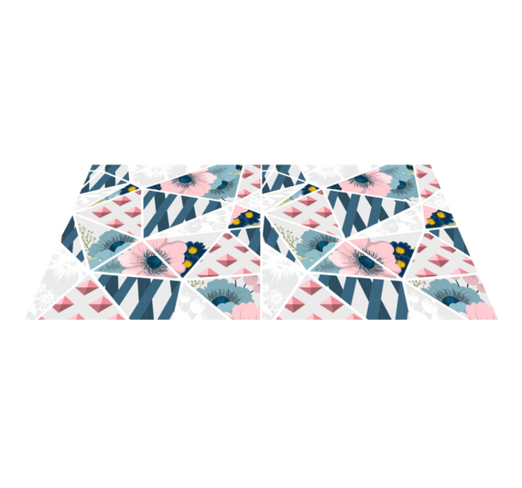 Geometric vinyl carpet geometric floral kaleidoscope - TenStickers
