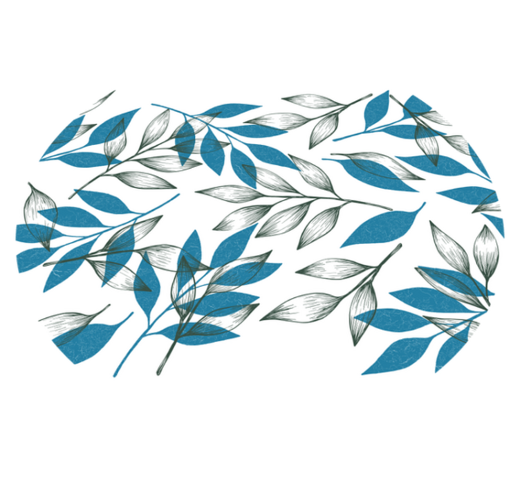 Botanical Leaf Imprint floral vinyl carpet - TenStickers