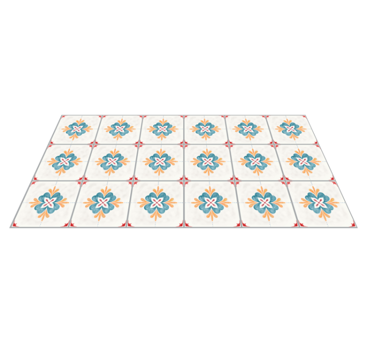 Floral Tile Arrangement tile vinyl carpet - TenStickers