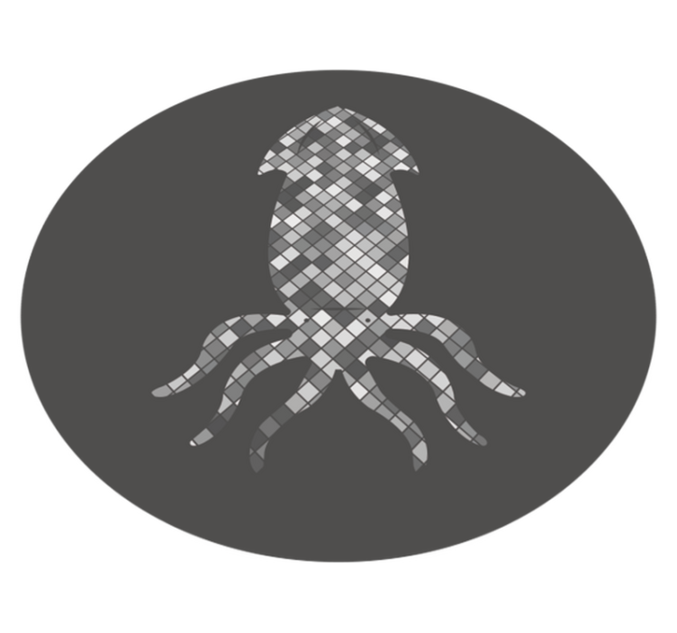 Mosaic Squid Silhouette tile vinyl carpet - TenStickers