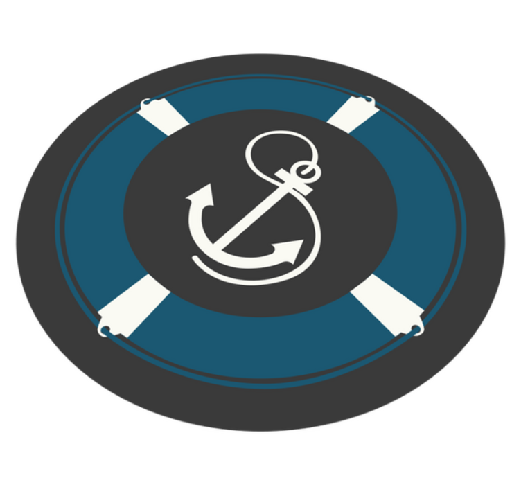 Nautical Anchor Motif mosaic vinyl carpet - TenStickers