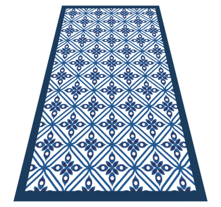 Japanese blue and white pattern tile carpet - TenStickers
