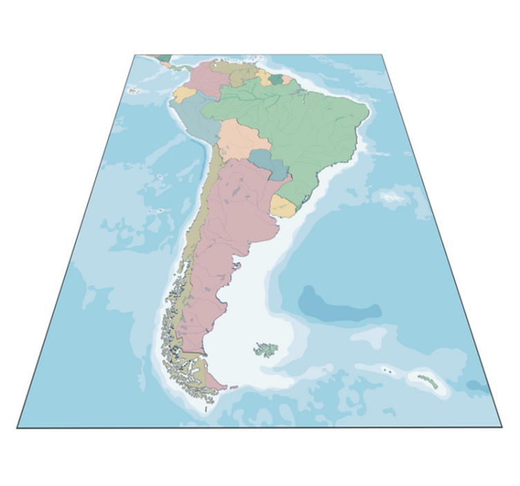 Cartographic Illustration world map vinyl carpet - TenStickers