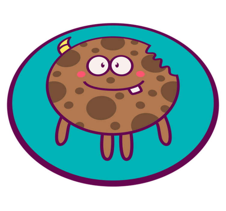 Cookie Cartoon Circle kids vinyl carpet - TenStickers