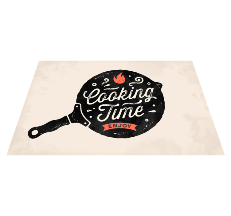 Cooking Time Enjoy kitchen vinyl carpet - TenStickers