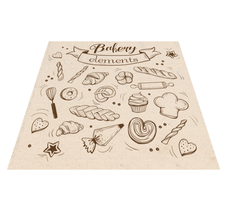 Bakery Themed Illustration kids vinyl carpet - TenStickers