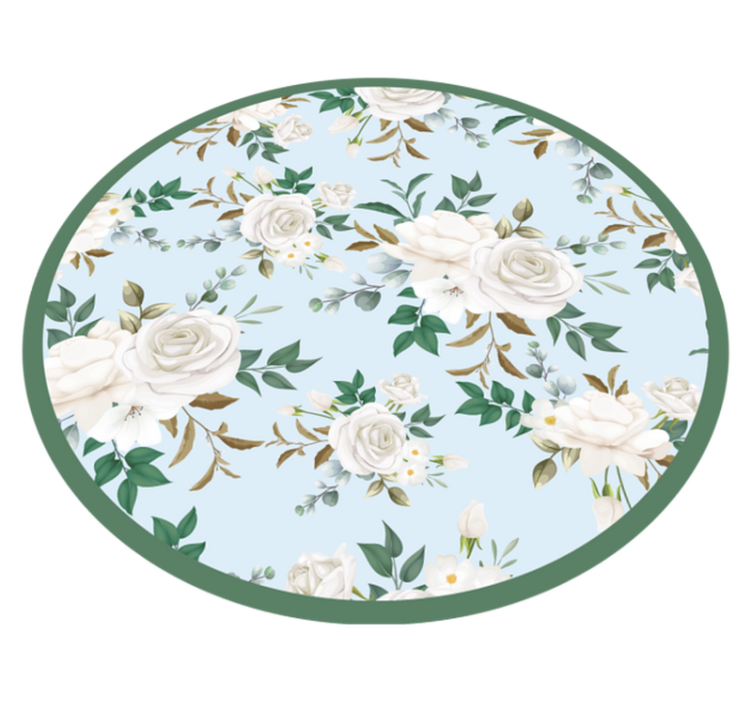 Botanical Round Arrangement floral vinyl carpet - TenStickers
