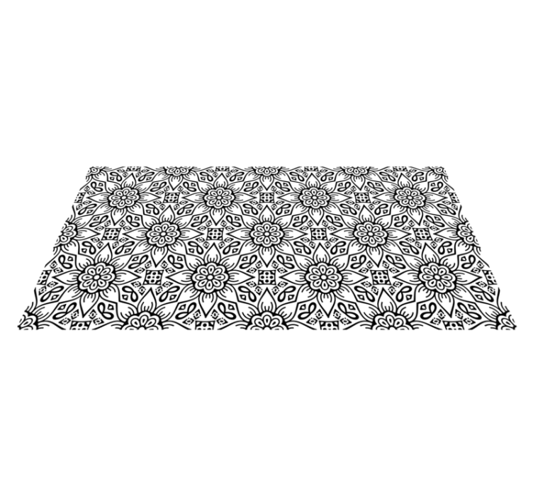 Botanical Motif mandala vinyl carpet - TenStickers