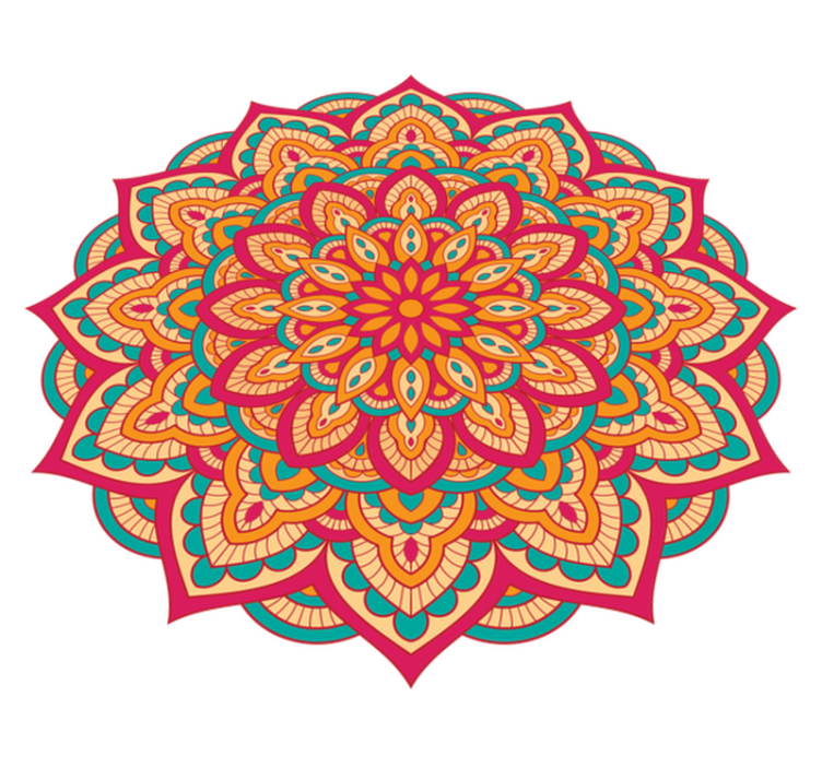 Vibrant colours design mandala vinyl carpet - TenStickers