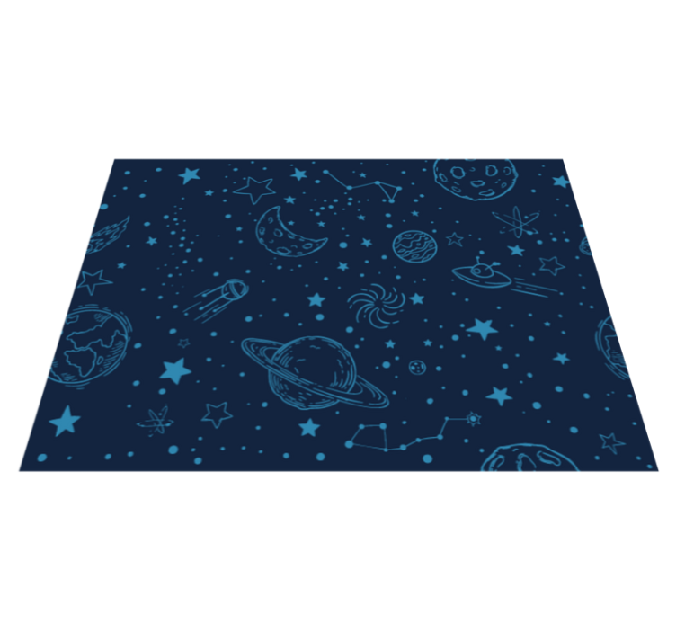 Space-Themed Illustration kids vinyl carpet - TenStickers