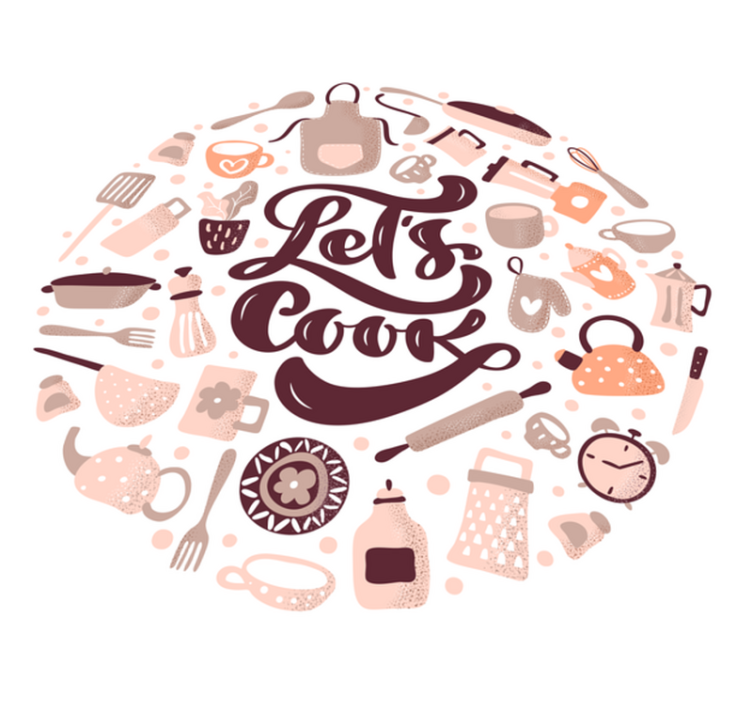 Let's Cook Theme kitchen vinyl carpet - TenStickers