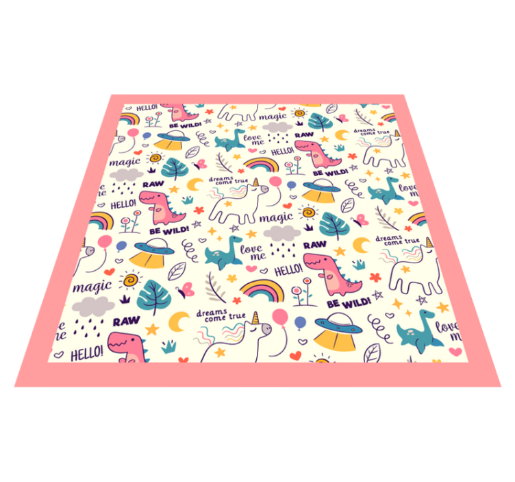 Colorful Dinosaur Theme kids vinyl carpet - TenStickers