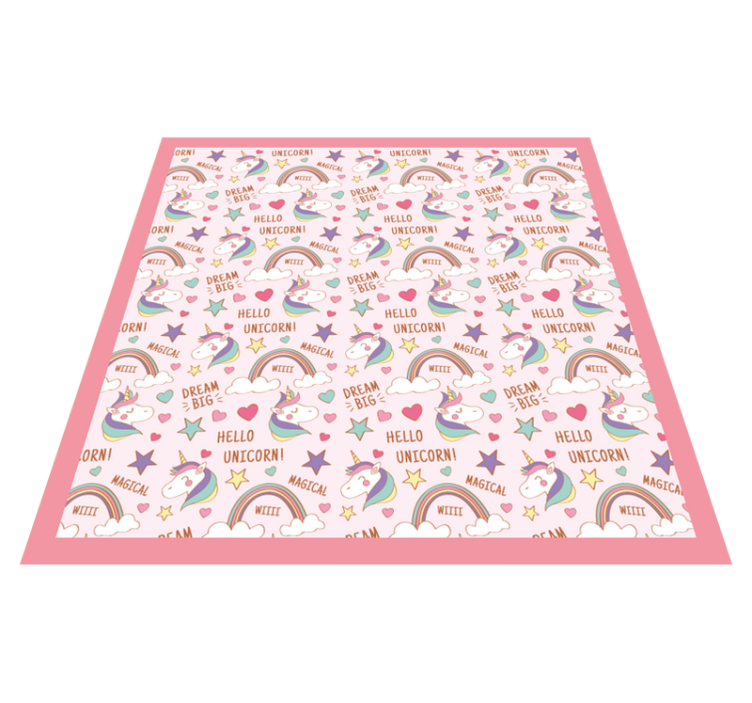 Magical Unicorn Motif nursery vinyl carpet - TenStickers