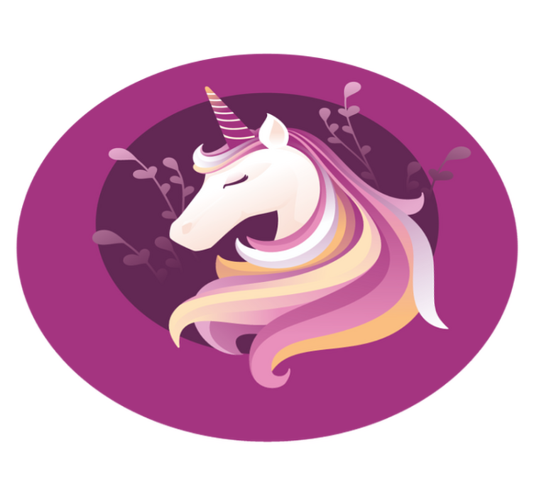 Unicorn Circular Motif kids vinyl carpet - TenStickers