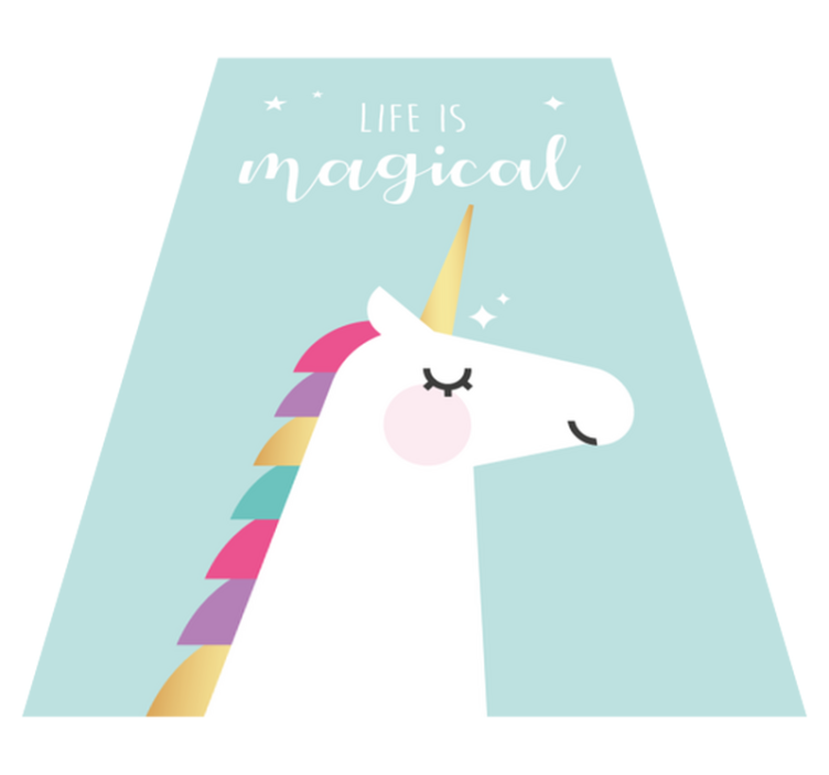 Unicorn Magical Phrase kids vinyl carpet - TenStickers