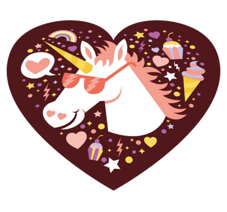 Unicorn Heart Rug kids vinyl carpet - TenStickers