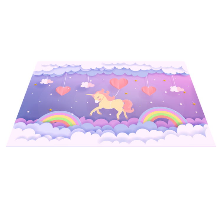 Unicorn Fantasy Scene nursery vinyl carpet - TenStickers