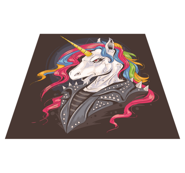 Punk Unicorn animal vinyl carpet - TenStickers