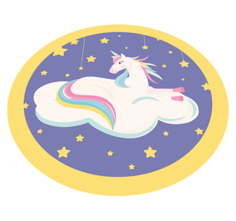 Unicorn Dream Circle nursery vinyl carpet - TenStickers