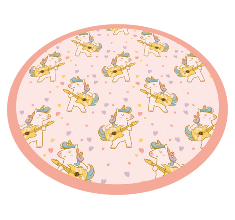 Unicorn Dance Circle kids vinyl carpet - TenStickers