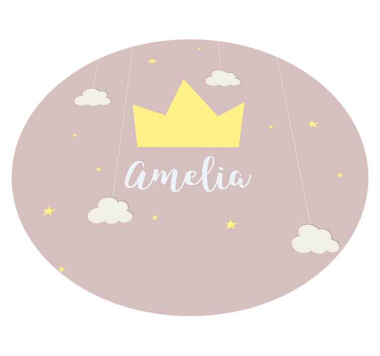 Personalized Crown nursery vinyl carpet - TenStickers