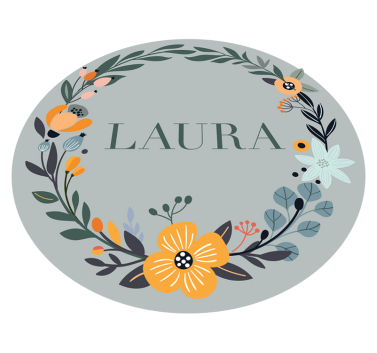 Personalized Floral Design custom vinyl carpet - TenStickers