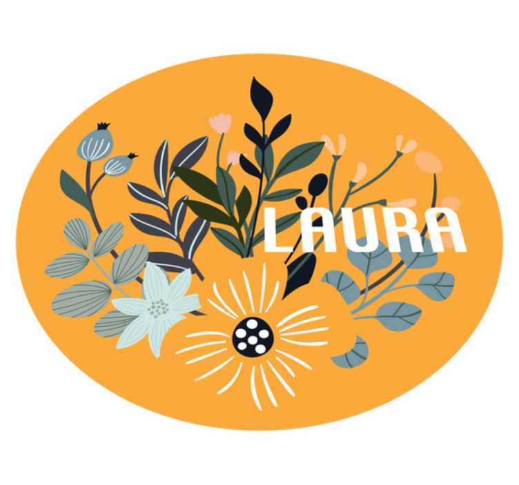 Personalized Botanical Crest custom vinyl carpet - TenStickers