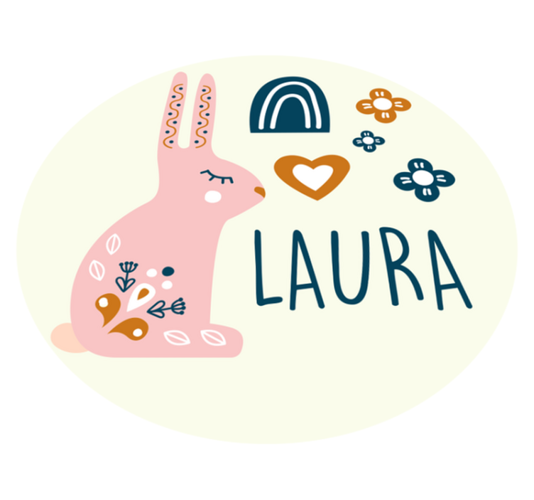 Personalized Cute rabbit  personalised mat - TenStickers