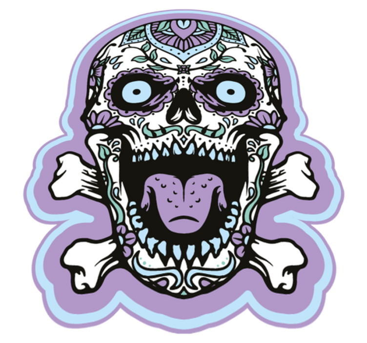 Sugar Skull Decor halloween vinyl carpet - TenStickers