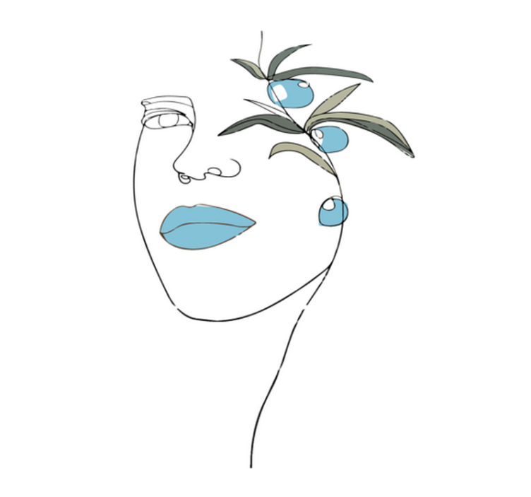 Botanical Outline Art floral vinyl carpet - TenStickers