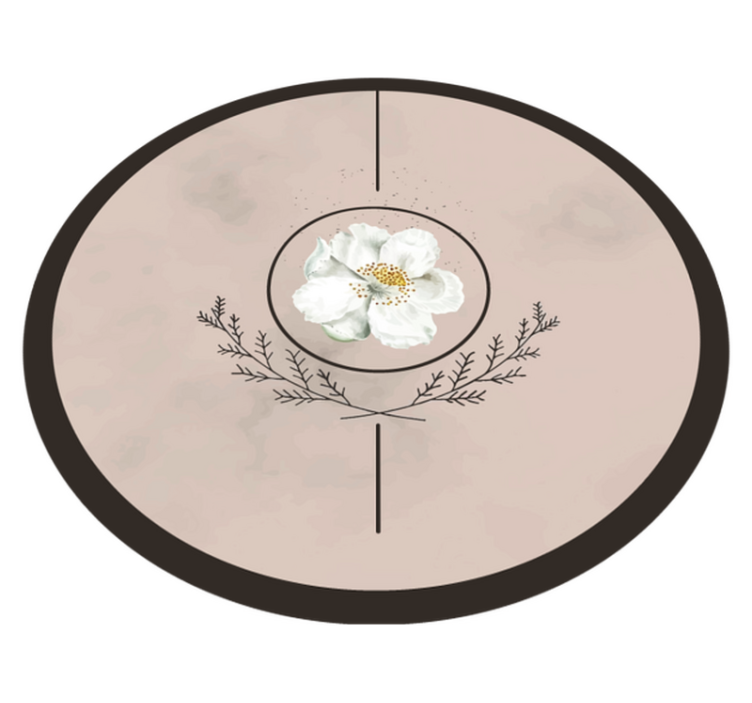 Botanical Round Insignia floral vinyl carpet - TenStickers