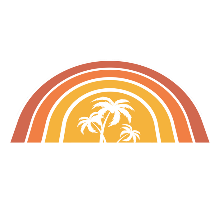 Tropical Sunset Emblem nature vinyl carpet - TenStickers