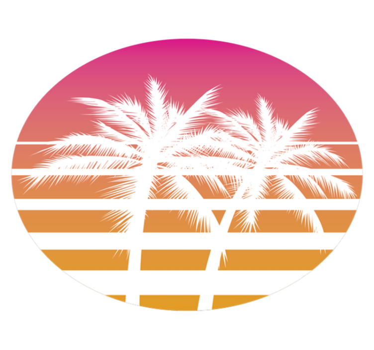 Tropical Sunset Palms floral vinyl carpet - TenStickers
